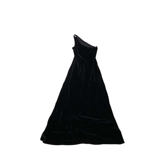 Roberta Vintage 90s One Shoulder Black Velvet Maxi Dress w Bolero Jacket -Size L - Picture 3 of 7